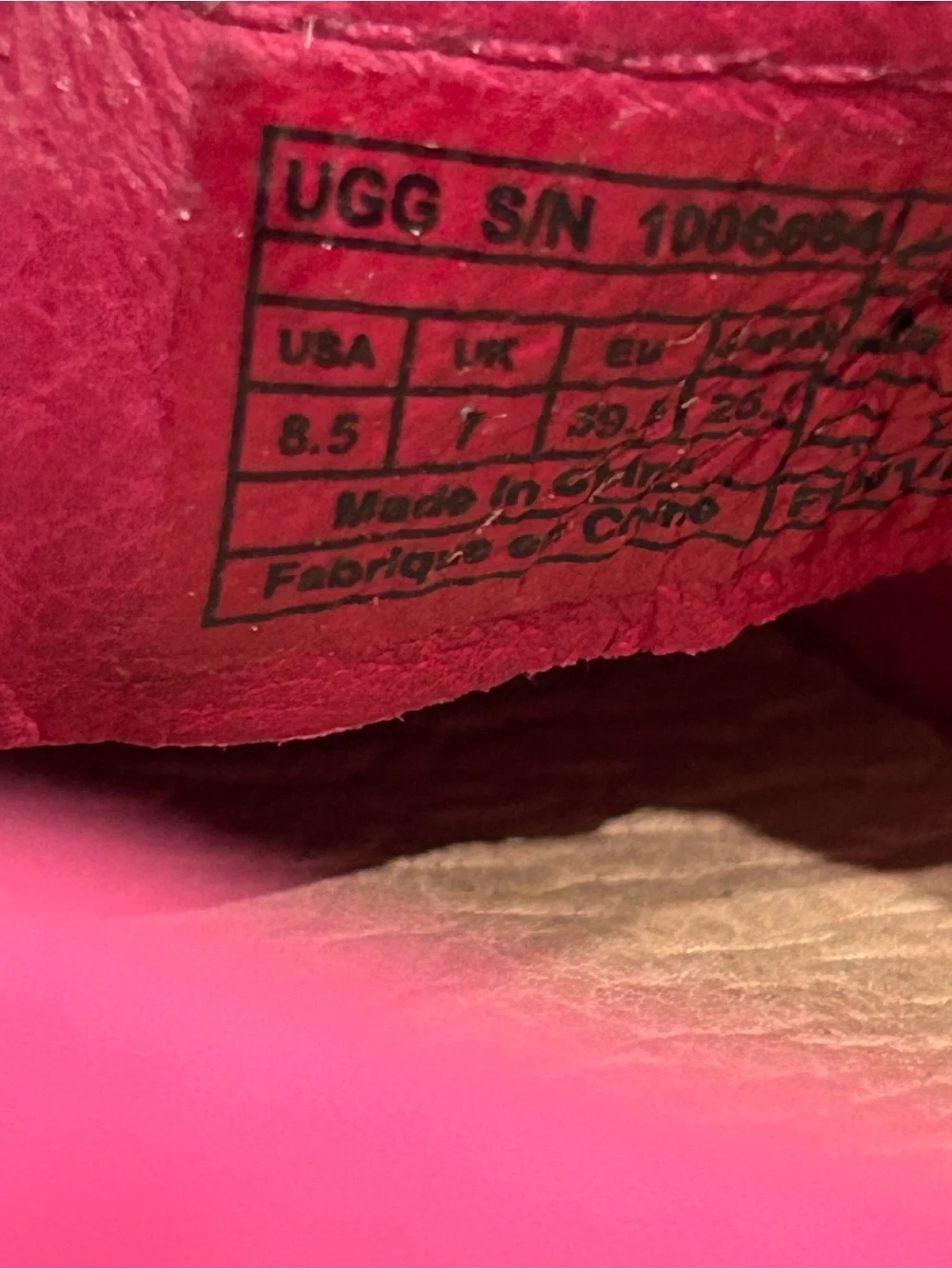 UGG Cicily Pink Slip On Sandal Espadrille size 8.5